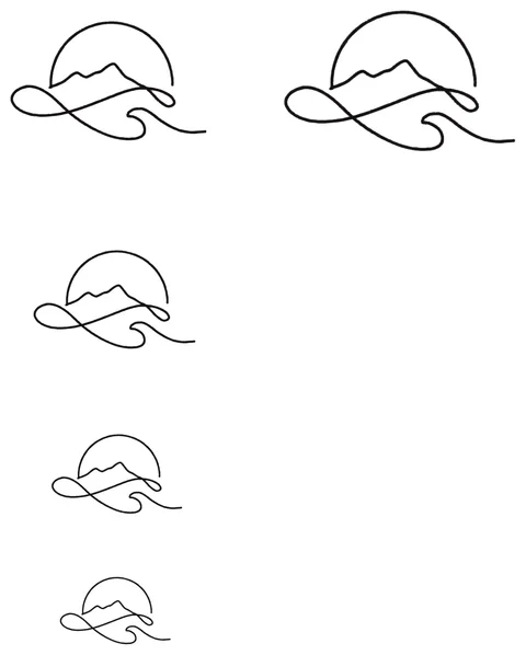 Simple outline wave studies drawn by Brodie Bailey.